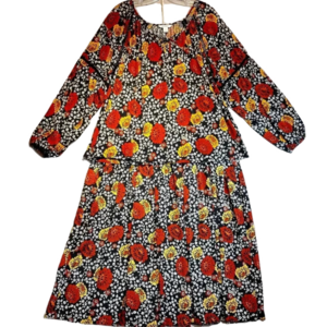 Joe Fresh NWOT Women's 2 Piece Long Cut Out Sleeve V Neck Blouse & Maxi Skirt XL